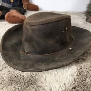 Oiled leather cowboy hat